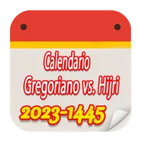 Hijri y calendario gregoriano icon