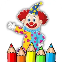 coloring funny clown icon
