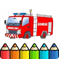 fire truck coloring book icon