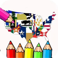 coloring flag of U.S. state icon