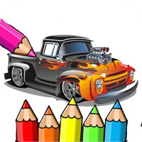 Hotrod car coloring icon