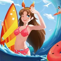Girl Surfer 3D icon