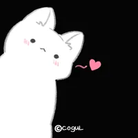 카카오톡 테마 - 빼꼼 하양 고양이_소프트 블랙 icon