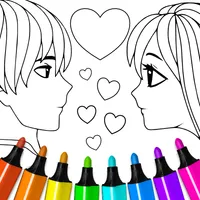 Valentines love coloring book icon