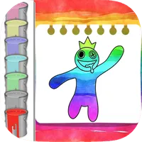 Rainbow Friends coloring book icon