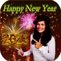 Happy  year photo wish 2023 icon