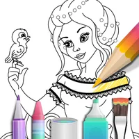 Princess coloring book icon