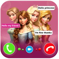 princess fake call & chat icon
