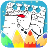 Snowman coloring frozen book icon