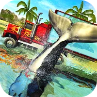 Blue Sea Whale Transport Truck icon