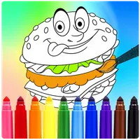 coloring book burger icon