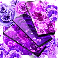 Purple rose live wallpaper icon