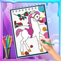 how to draw and coloring horse icon