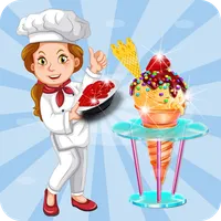 Girls cooking ice cream games icon