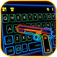 Neon Colorful Gun Keyboard The icon