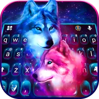 Neon Wolf Galaxy Keyboard Them icon