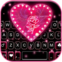Pink Heart Black Theme icon