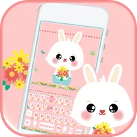 Pink Lovely Bunny Keyboard The icon