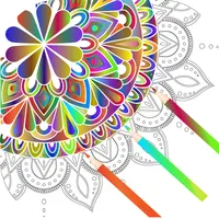 Mandala coloring book icon