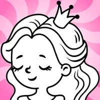 Princess coloring pages book icon