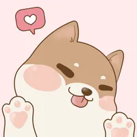 Cute pink puppy theme icon