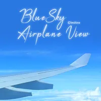 Blue sky airplane view icon