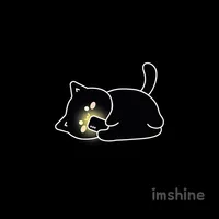 Simple cute black cat icon