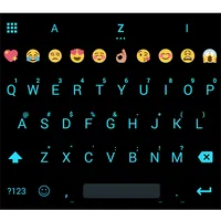 Emoji Keyboard Flat Black Blue icon