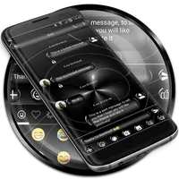 SMS Messages Spheres Black icon