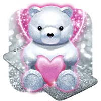 3D Silver Teddy Bear Theme icon