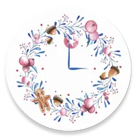 Watercolor Christmas Clock wid icon