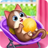 Virtual cat pet care life icon