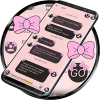 SMS Theme Ribbon Pink messages icon