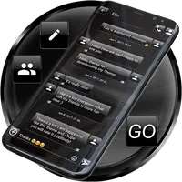 SMS Theme Dusk Black messages icon