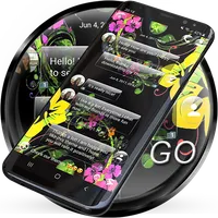 SMS Theme Glass Black Flowers icon