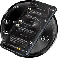 SMS Theme Sphere Black - chat icon