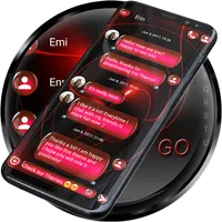 SMS Theme Sphere Red - black icon