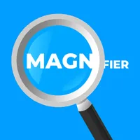 Magnifier glass text magnify icon