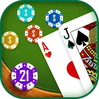 Blackjack 21 card game icon