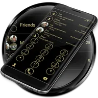 Dialer Theme Circle Black Gold icon