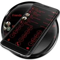 Dialer Theme Circle Black Red icon