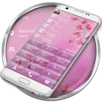 Dialer Theme Pink Flower Glass icon