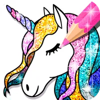 Unicorn Coloring Book Glitter icon