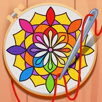 Cross Stitch Coloring Mandala icon