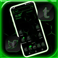 Cool Neon Green Launcher Theme icon
