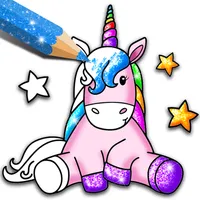 Unicorn Coloring Book Glitter icon