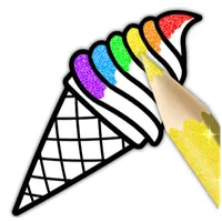 Glitter Ice Cream Coloring icon