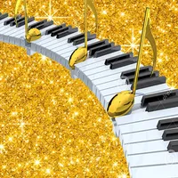 Golden piano icon