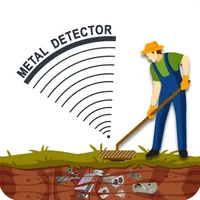 Metal detector with sound icon