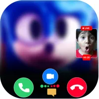 Blue soniic video call icon